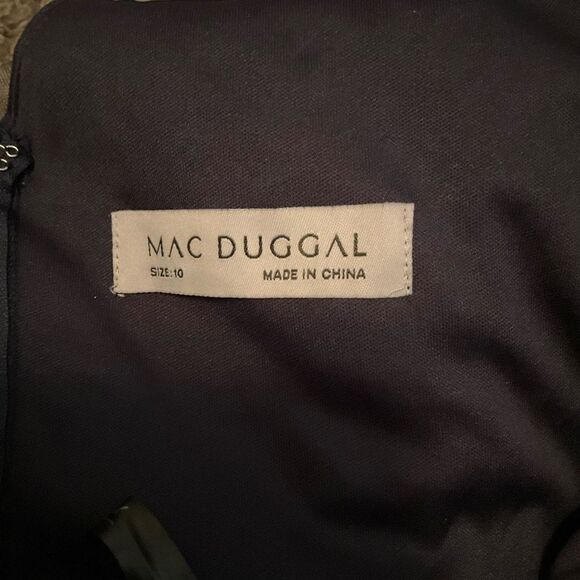 Mac Duggal 10806 Womens EMBELLISHED FLUTTER SLEEVE TEA-LENGTH DRESS - Picture 13 of 15